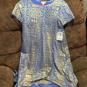 Brand New Never Warn with Tags Blue and Gold Small Aline Dress